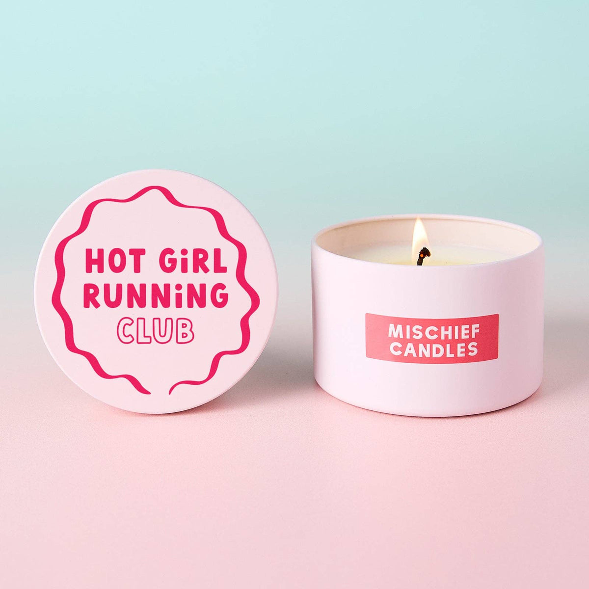 Hot Girl Running Club Pink Tin Candle: Chilled Vibes (Eucalyptus & Fresh Citrus) / Candle Only