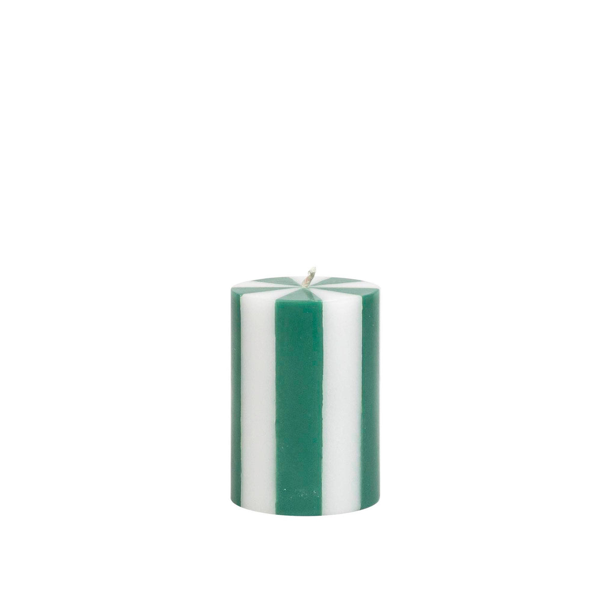 Stripe Pillar Candle S (STOCK): Bright Red / White