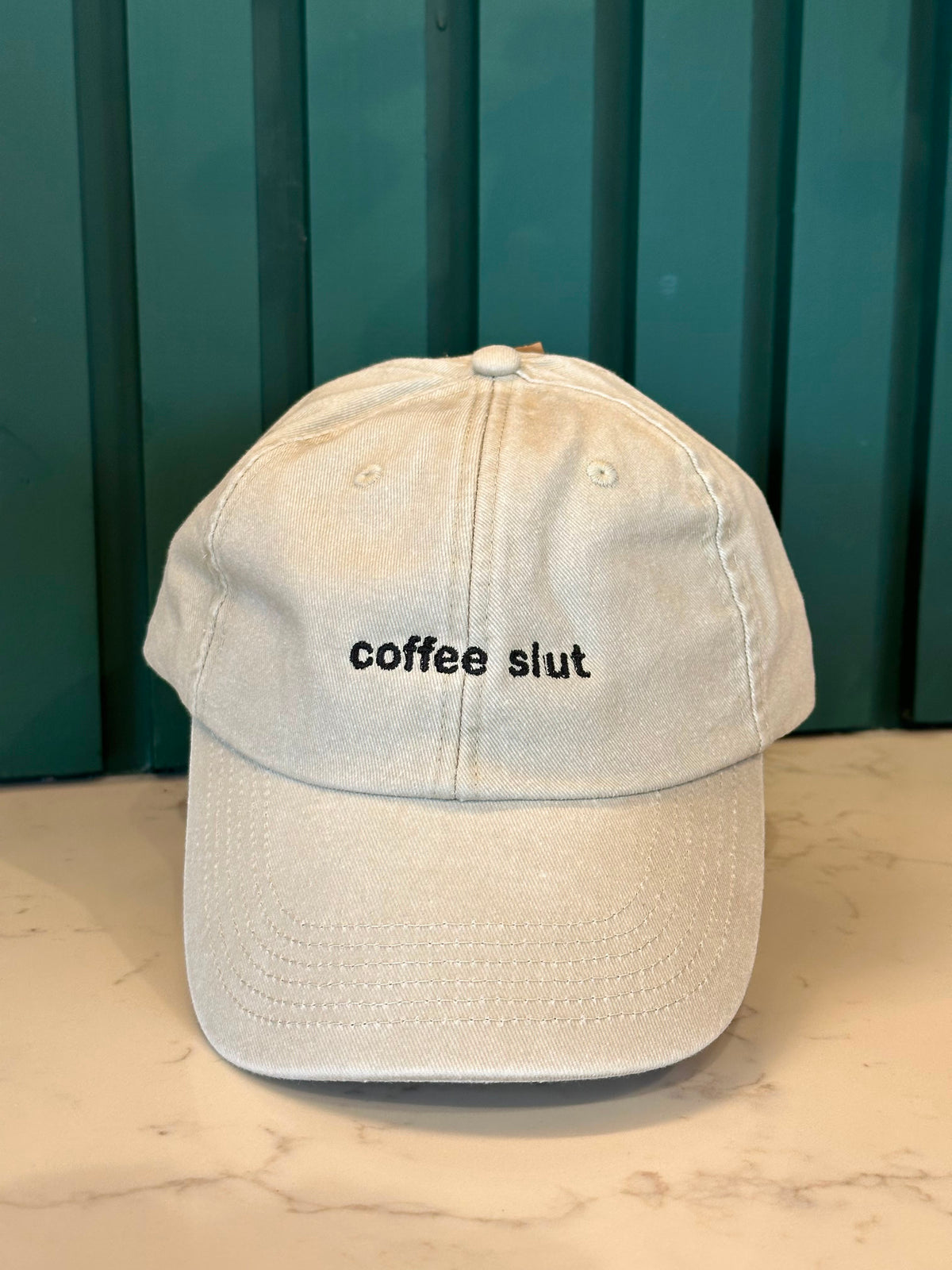 “coffee slut” Cap: Vintage Sand