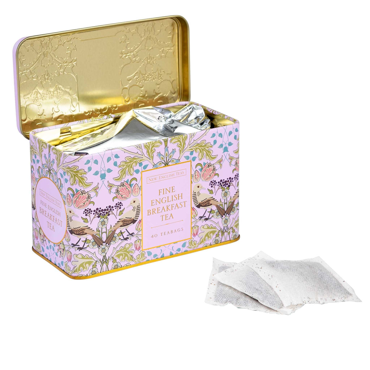 Song Thrush 40 Teabag Tin - English Breakfast - Pink