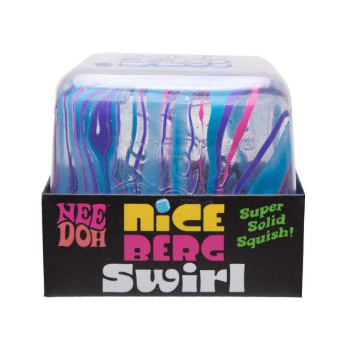 NeeDoh Niceberg Swirl Large Cube Solid Squish Fidget Toy