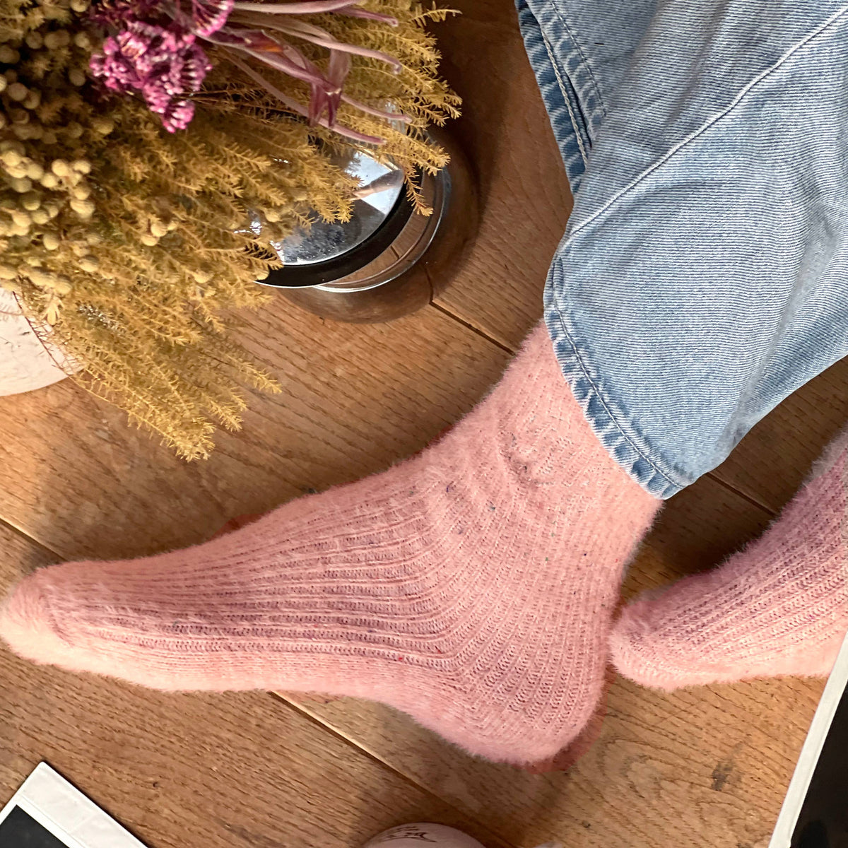 Fluffy Sprinkles Style Luxury Cosy Socks: Women's Pink Confetti 4-7