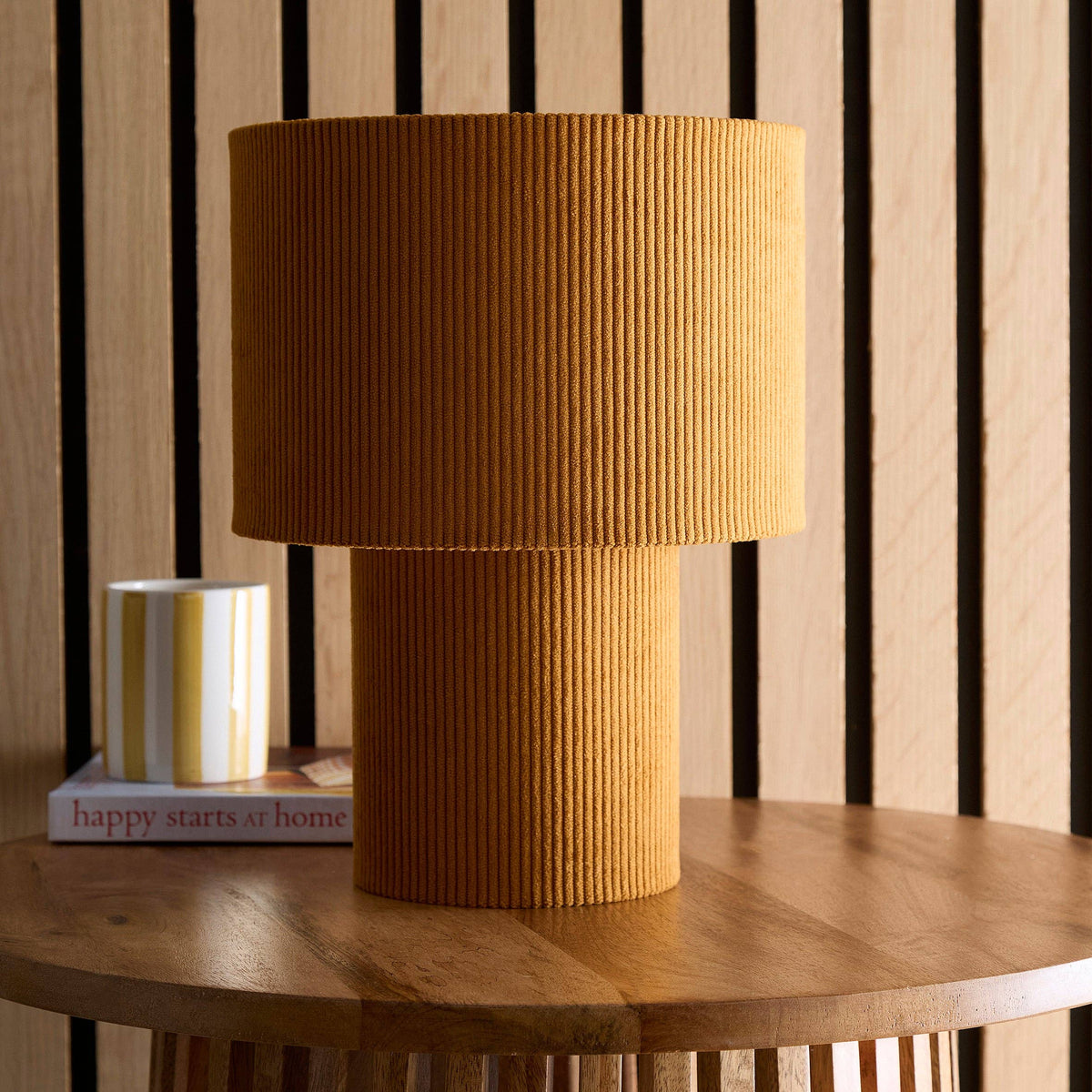 Striped Velvet Table Lamps in a Corduroy Design Available in Ivory, White, Lilac, Dark Green, Soft Green and Brown: Dark Green