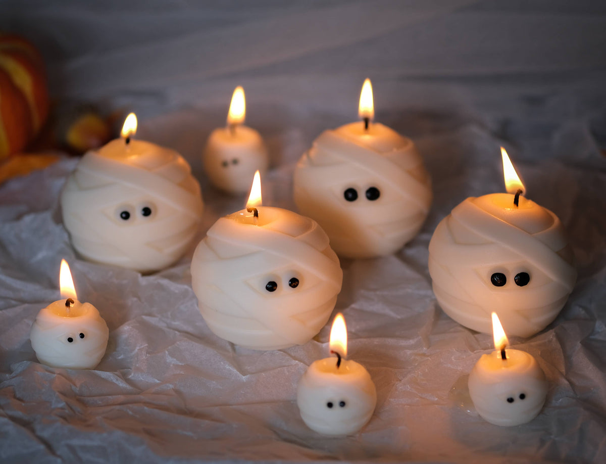 Mummy Ghost Candle Duo | Halloween Candles | Mummy Candles