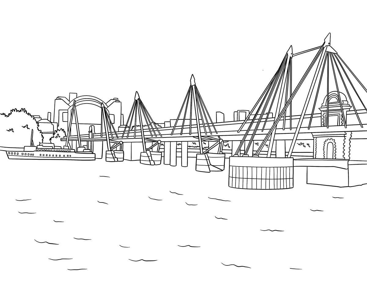 London Bridges Colouring Book (A4)
