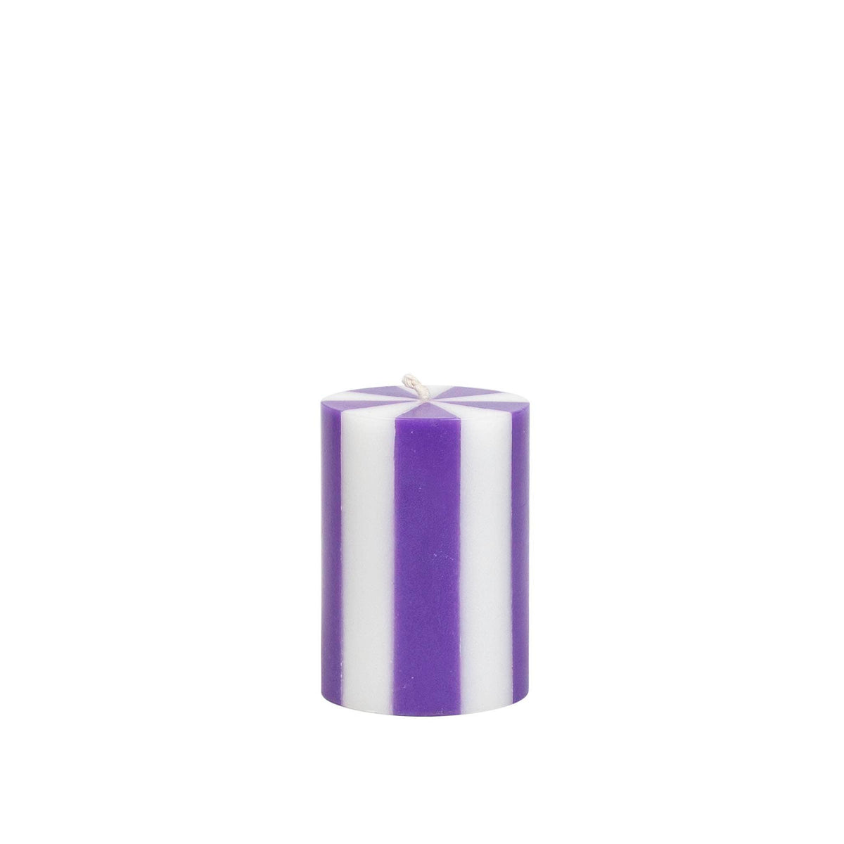 Stripe Pillar Candle S (STOCK): Bright Red / White