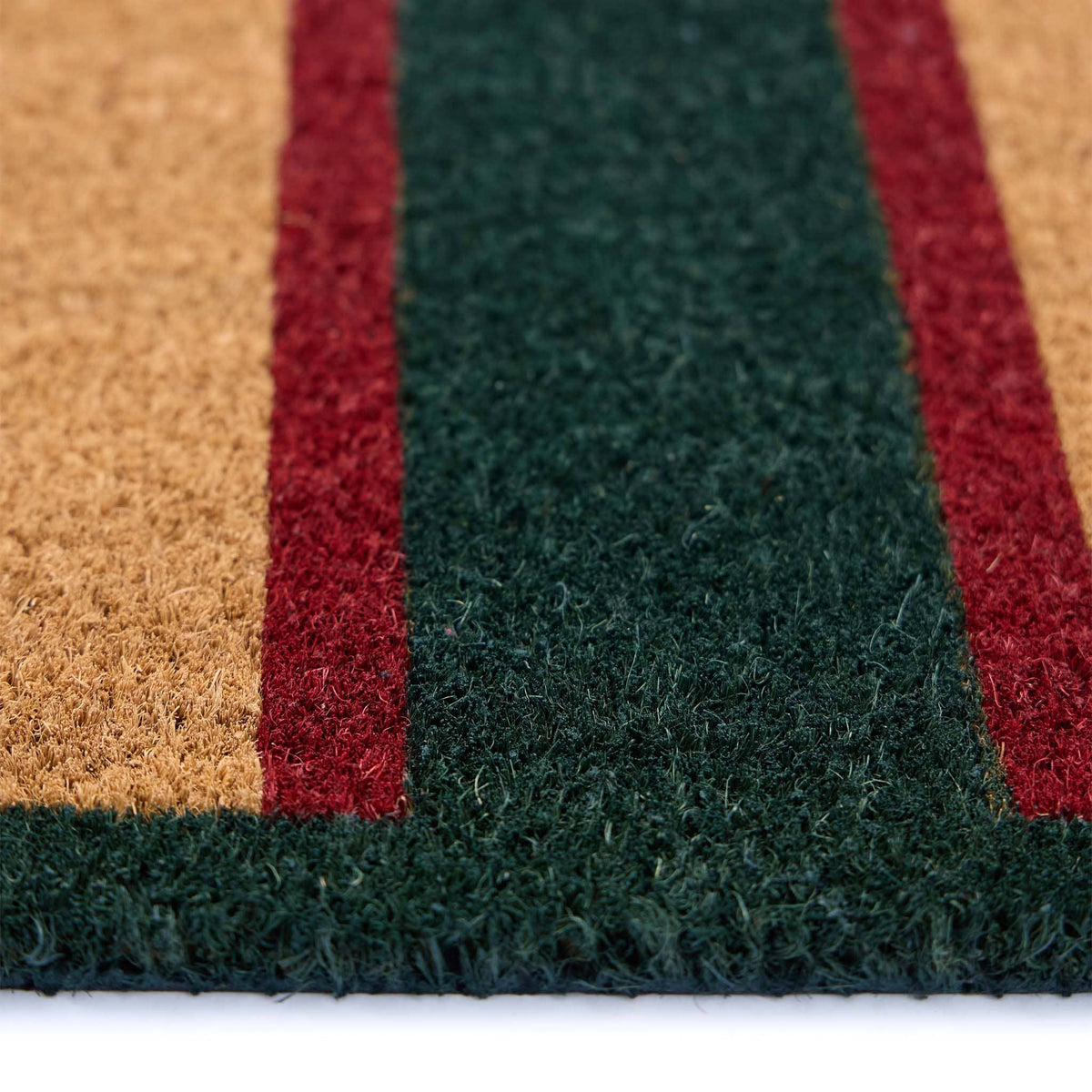 My Mat Printed Coir Doormat Heritage Stripe Green: 45x75