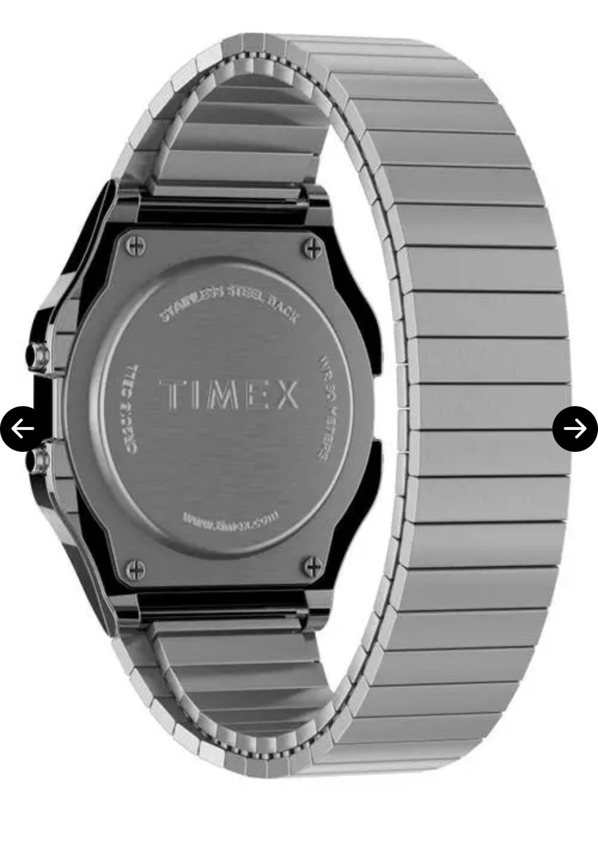 Timex T80 Silver 34mm Digital Watch