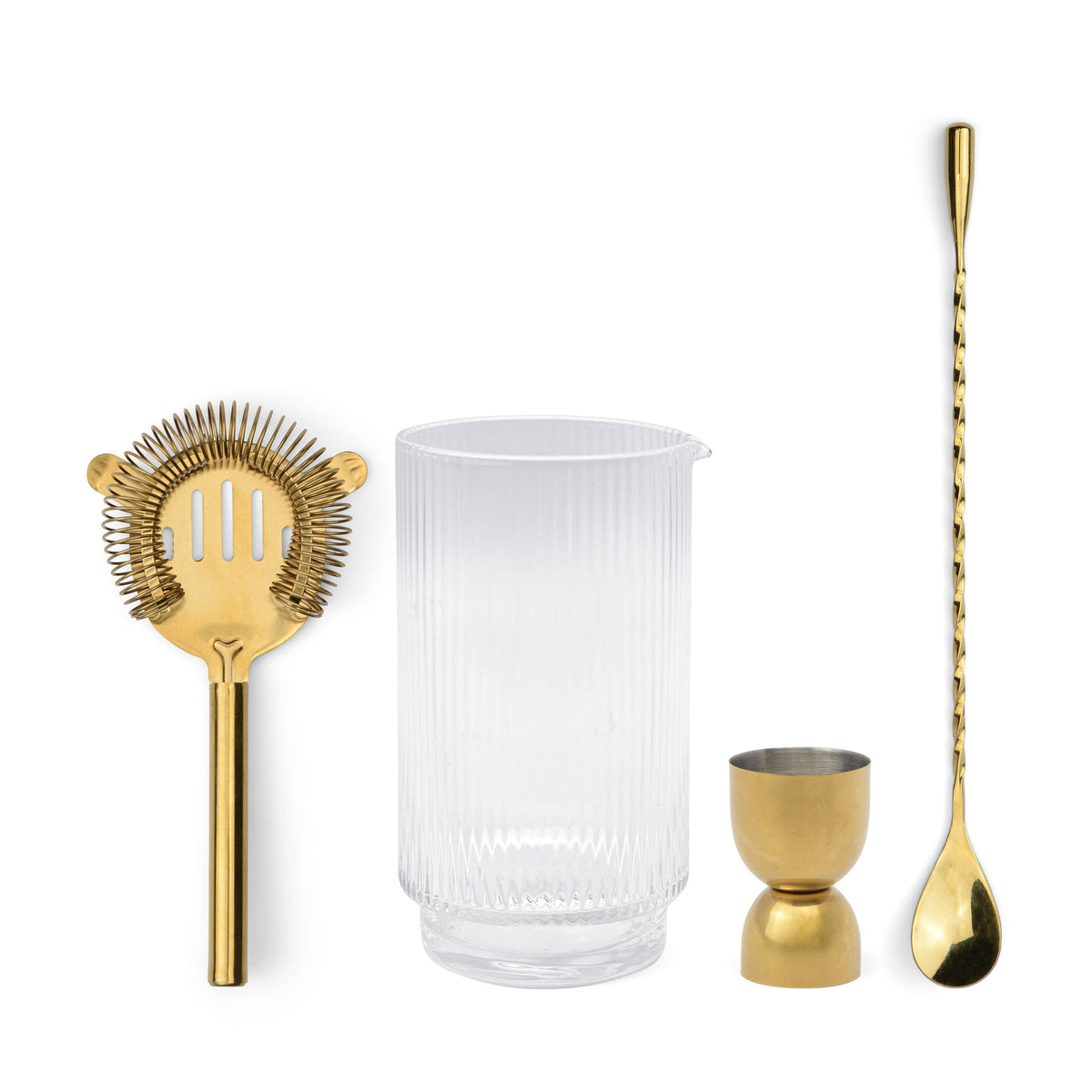 Here&#39;s How Bar Tool Set - Jigger, Strainer, Spoon, Beaker
