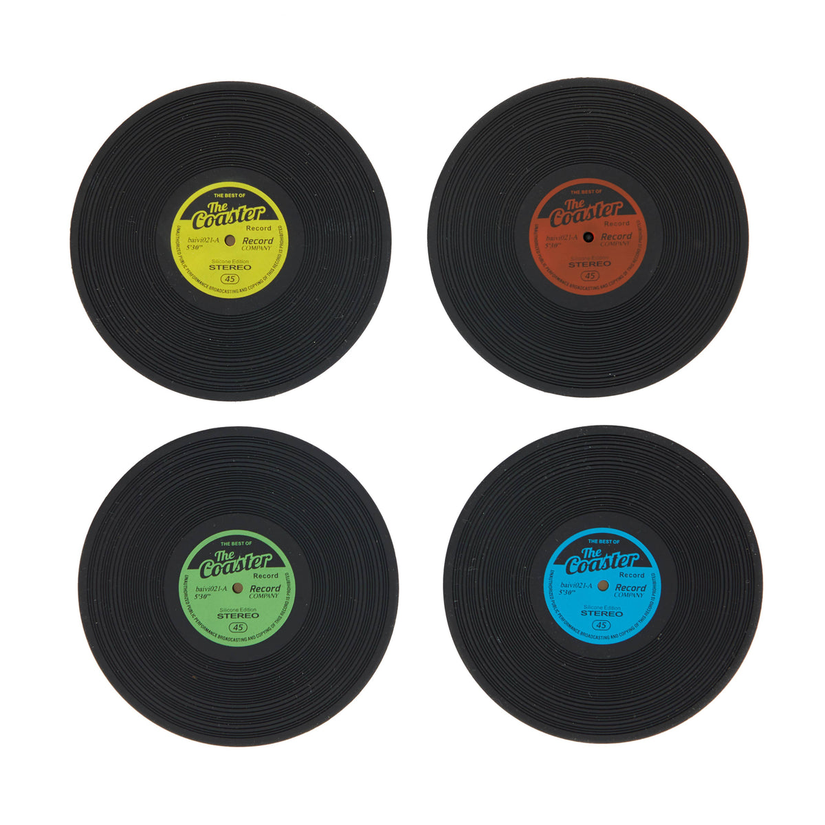 Balvi Vinyl Coasters | Greatest Hits Vinyl Coasters Set of 4