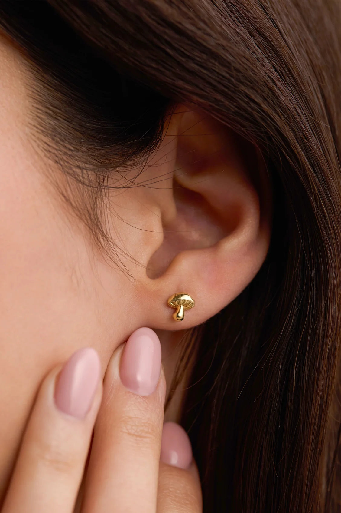 Mushroom Gold Plated Stud Earrings