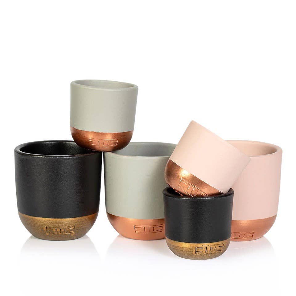 Indoor Metallic Dipped Pot/ Planter: Small / Pink And Copper