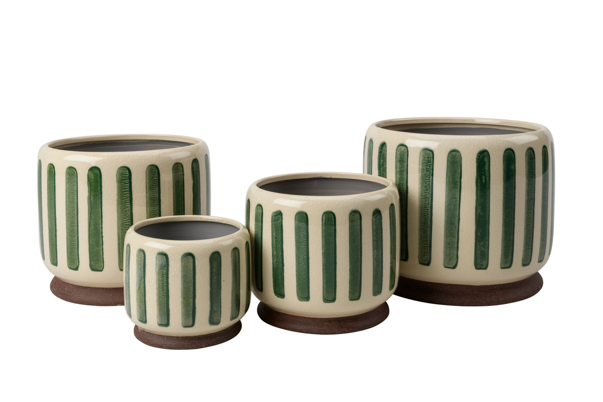 Collectors Indoor Pot 10cm Green Stripe