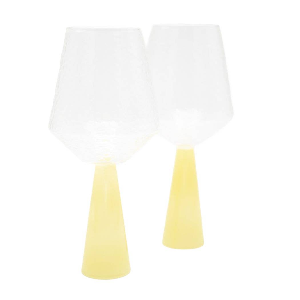 Wine Glass Claude, clear / topaz opaque, set of 2