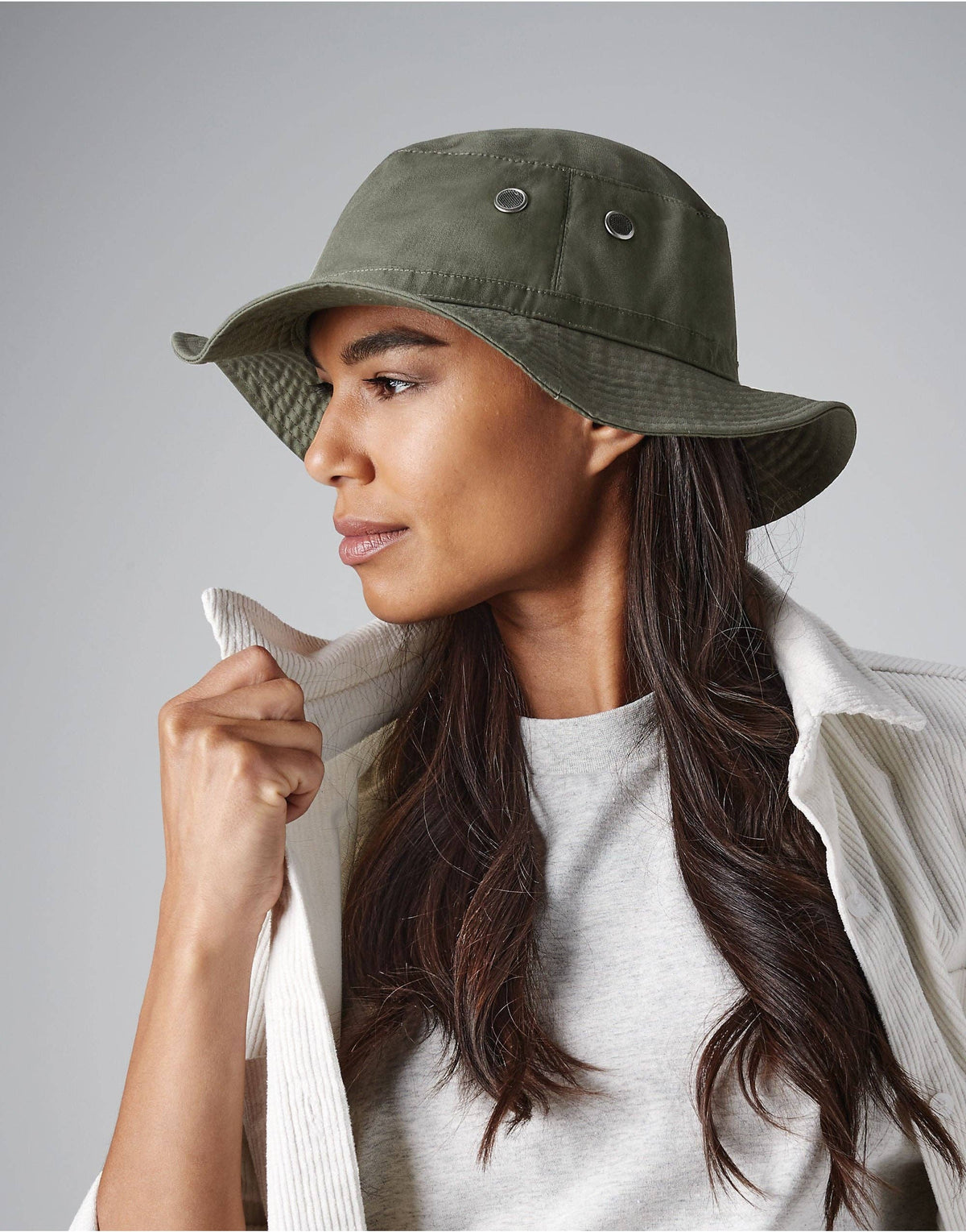 Beechfield Cargo Bucket Hat | Unisex | UPF 50+ | Cord Adjustment | 5 Colours | One Size: Black / One Size