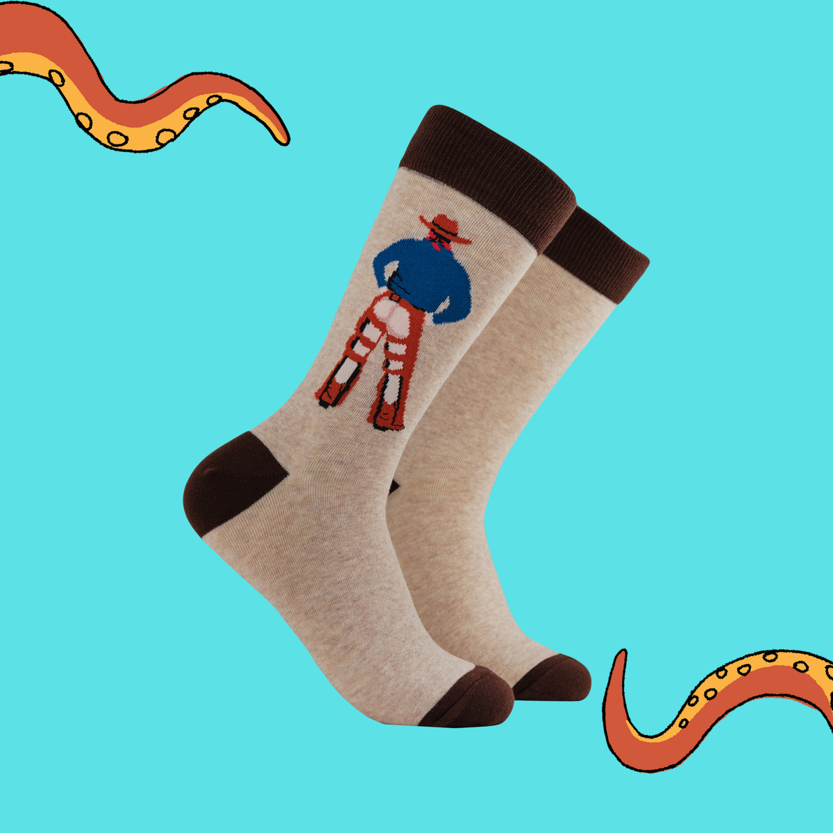 Cowboy Socks - Raw Hide: OATMEAL / L (UK 9-12 / EU 43-46 / US 10-13)