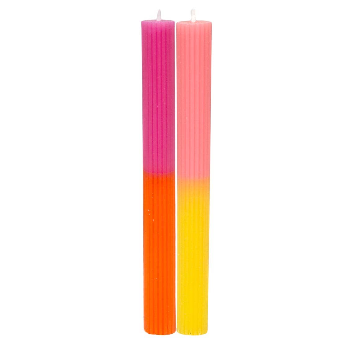 Pink & Orange Marble 2 Tone Ombre Wax Dinner Candles | Summer Candles