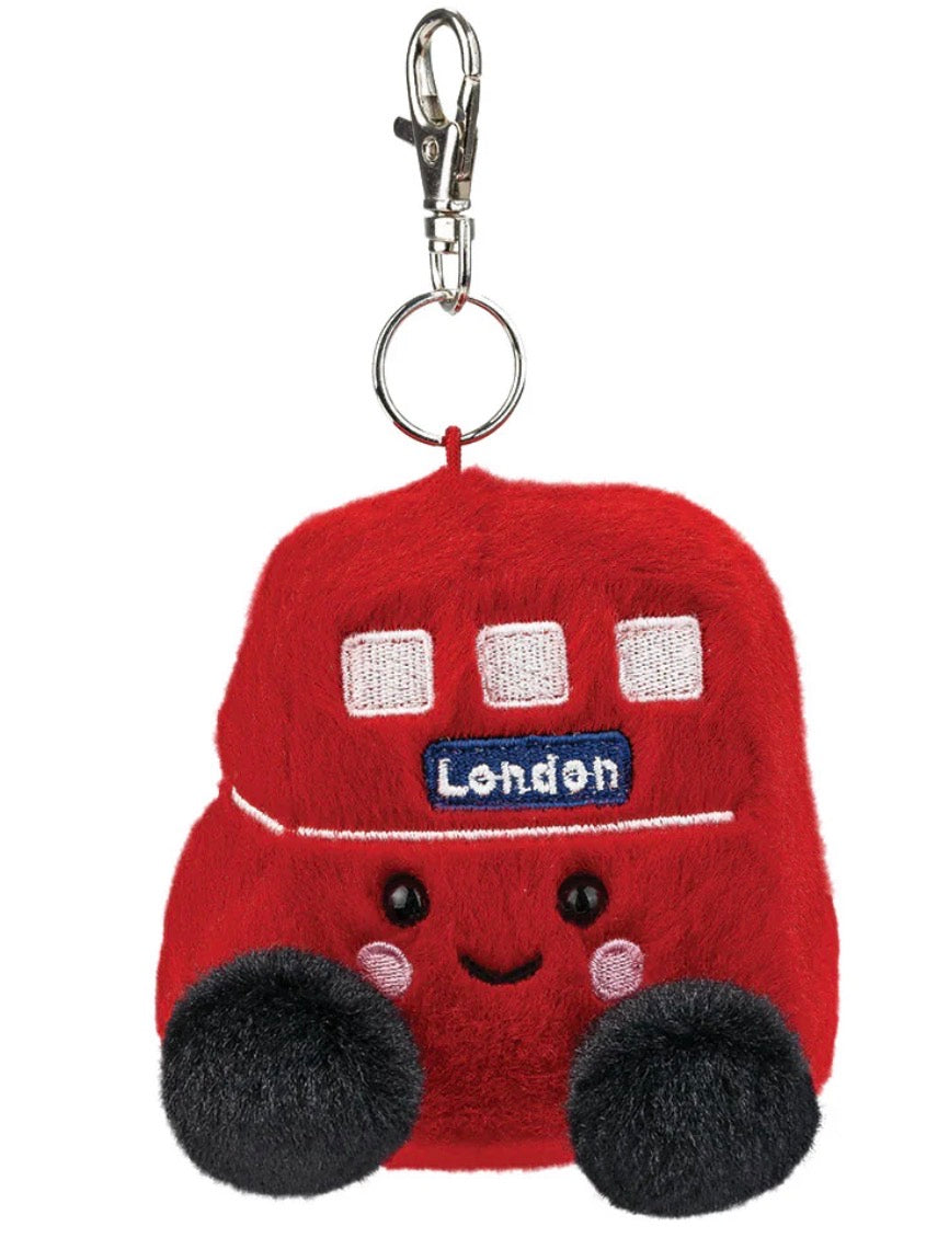 Palm Pal Bertie Red Bus 4 Inch Clip On Plush Toy