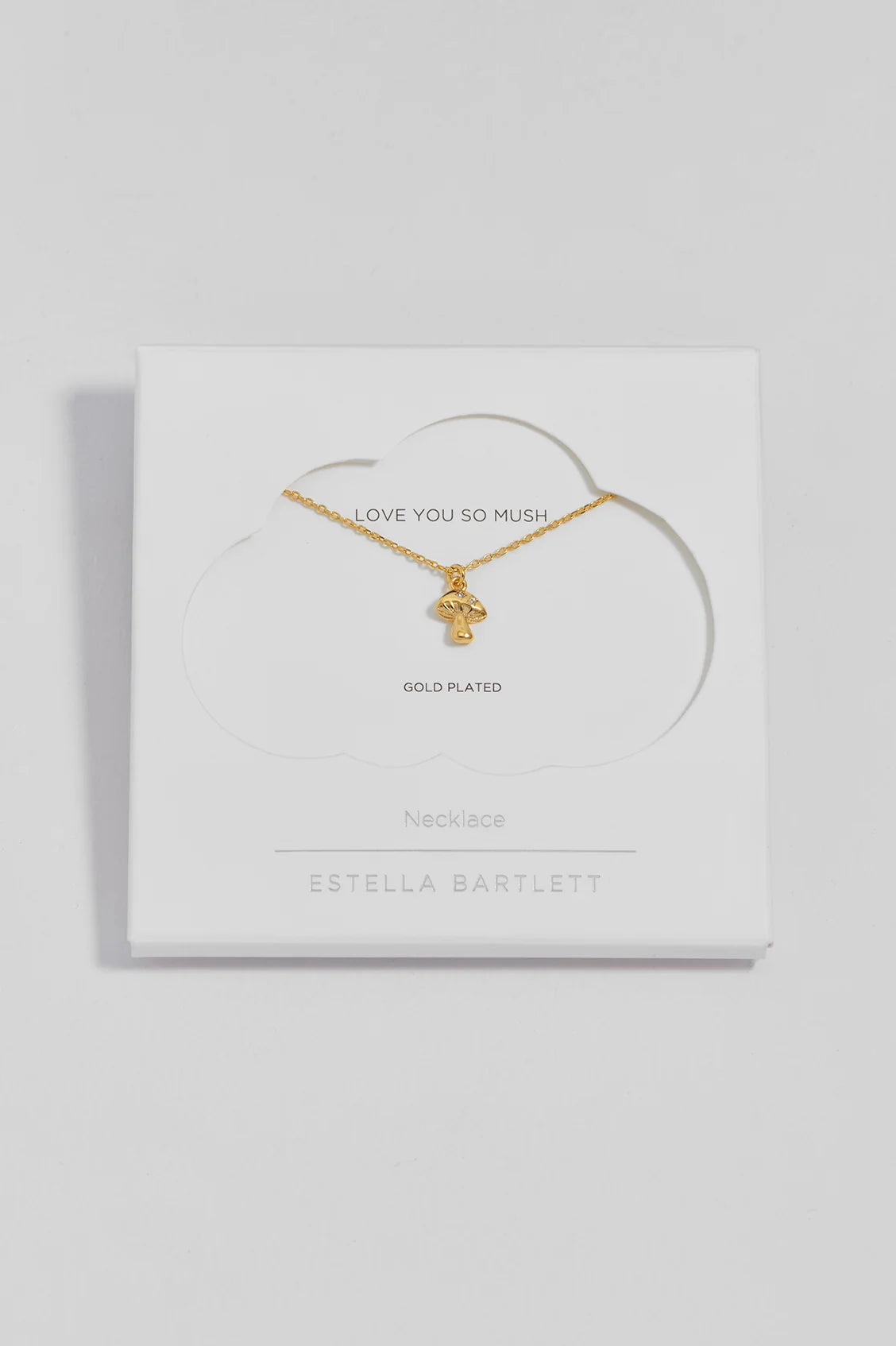 I Love You So Mush CZ Mushroom Gold Plated Necklace