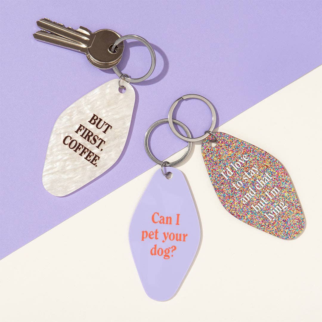 Love To Stay and Chat Keyring (13394)