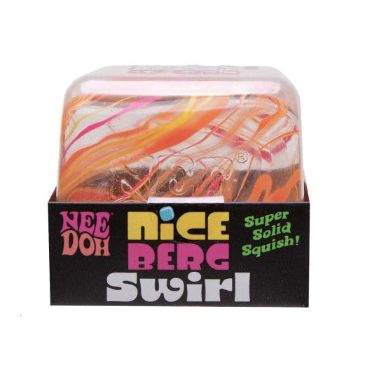 NeeDoh Niceberg Swirl Large Cube Solid Squish Fidget Toy