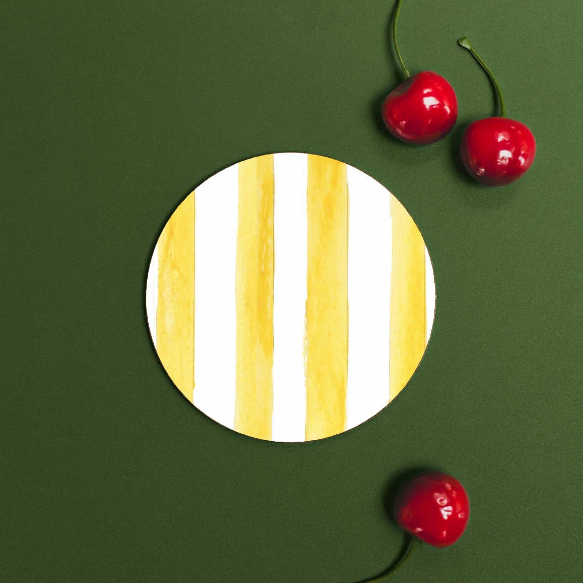 Lemon (Stripes) Round Coaster