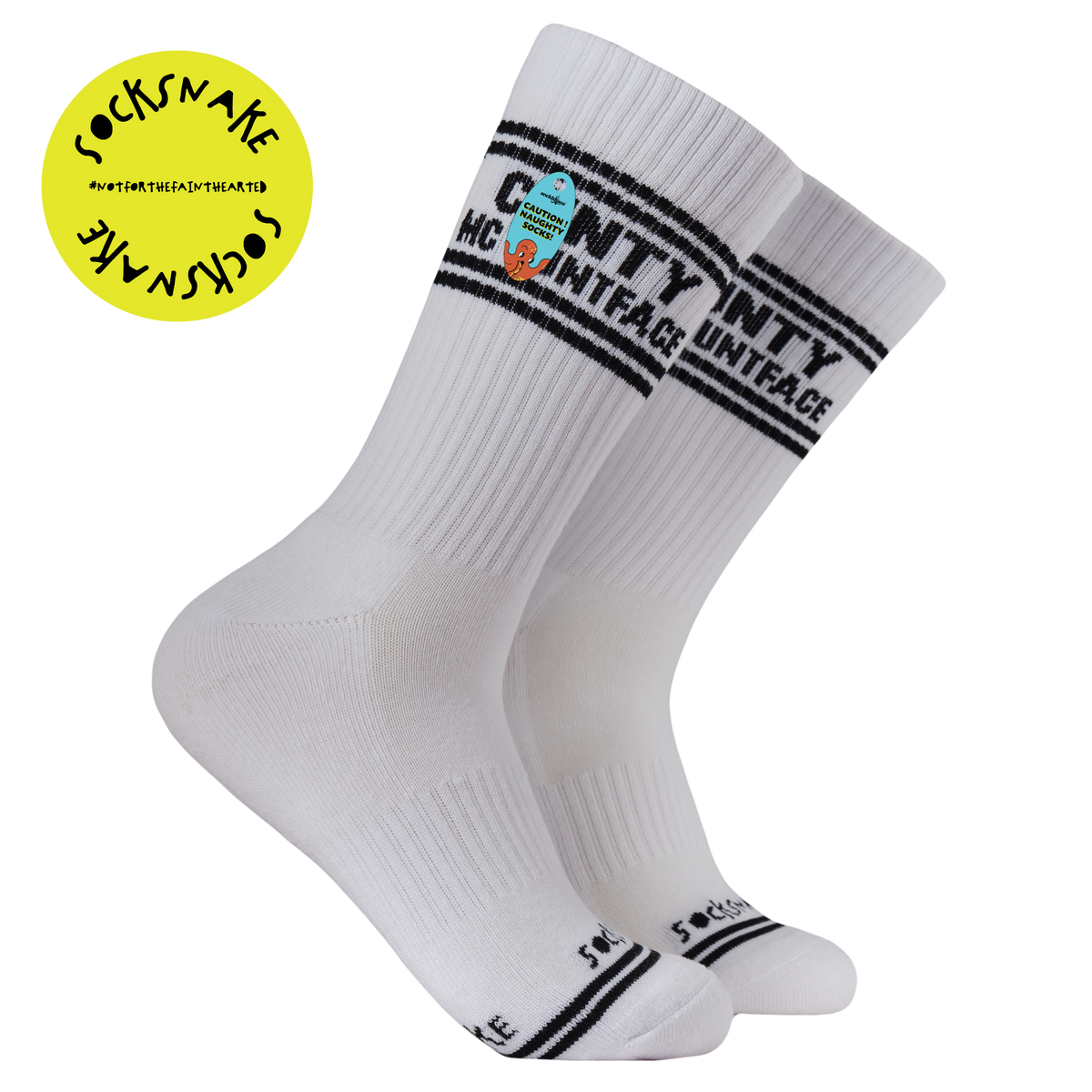 Sweary Sport Socks - Cunty Mc Cuntface: WHITE/BLACK / ONE SIZE (UK 5-11 / EU 38-45 / US 7-12)