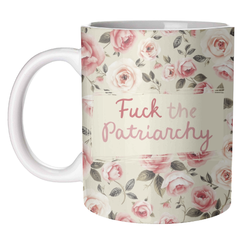 Mugs 'Fuck the Patriarchy vintage style: Mug Colour Inner & Handle 11oz - Pink