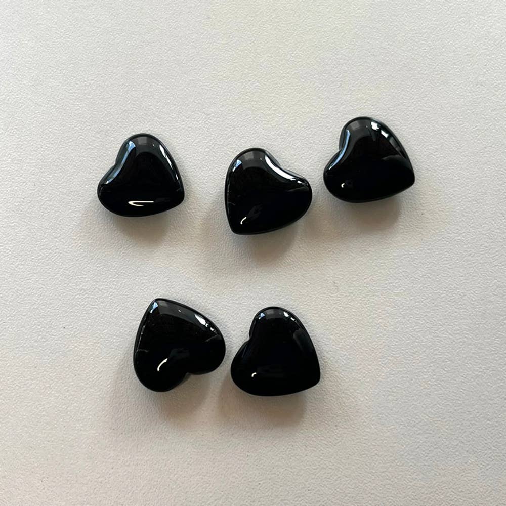 Mini Crystal Heart, 2cm: Black Obsidian