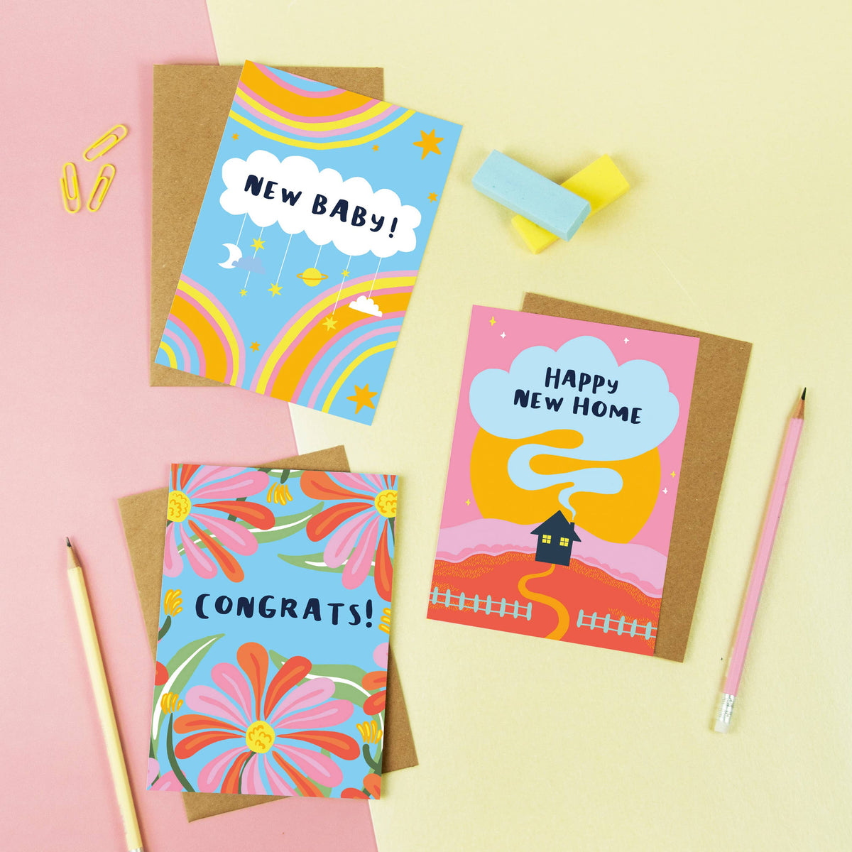 New Home Greeting Card - Illustrated Design