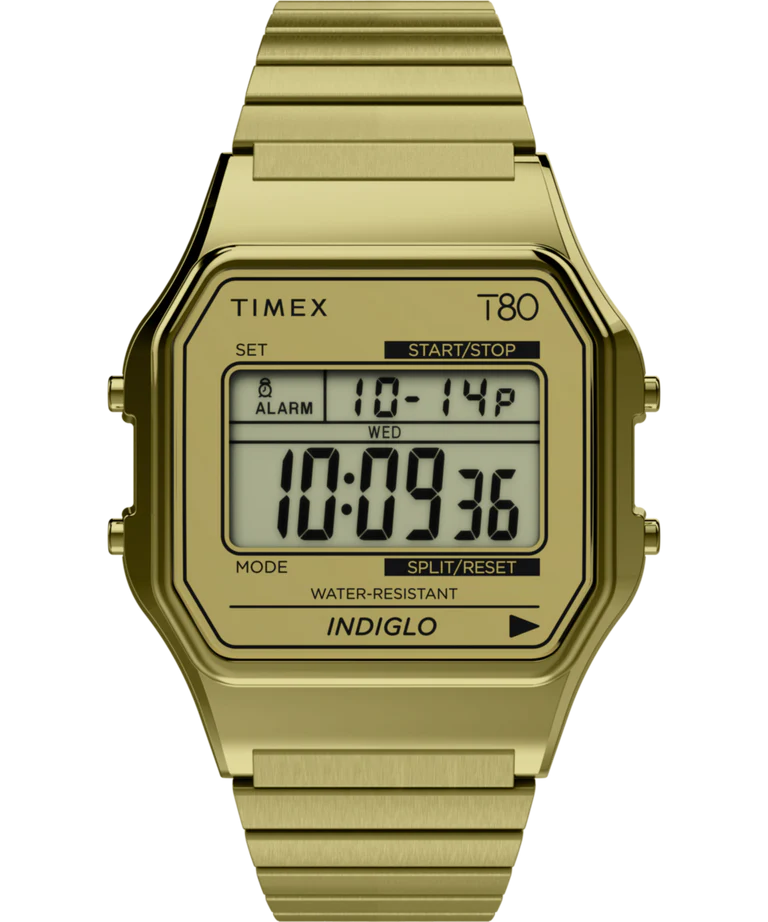 Timex T80 Gold 34mm Digital Watch