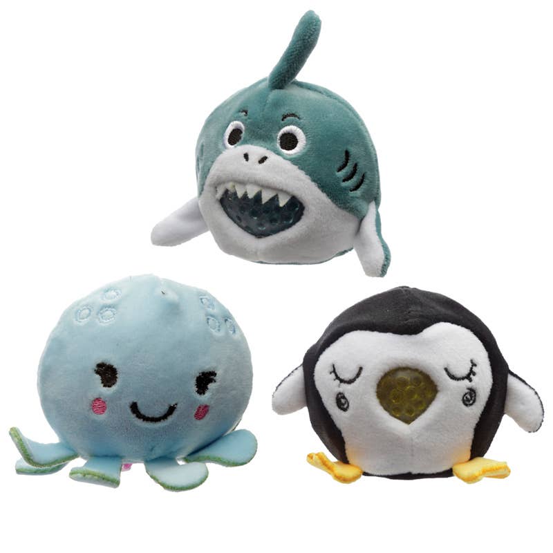 Sealife Octopus, Shark and Penguin Plush Squeezy Toy