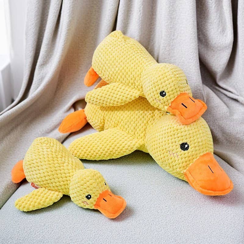 Stuffed Duck Pet Chew Squeaky Toy: Small