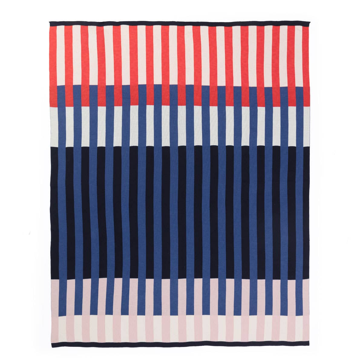 Cotton Knit Throw Blanket: Studie Navy