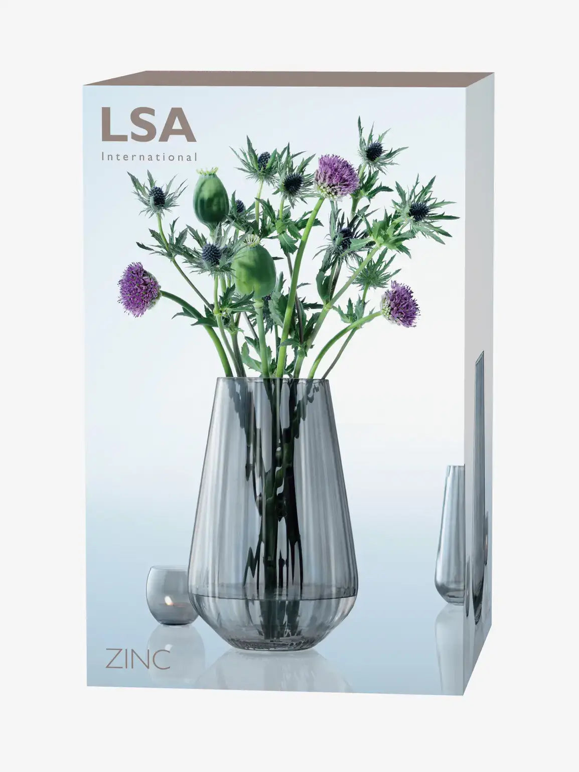 Zinc Vase H28cm Sheer Zinc
