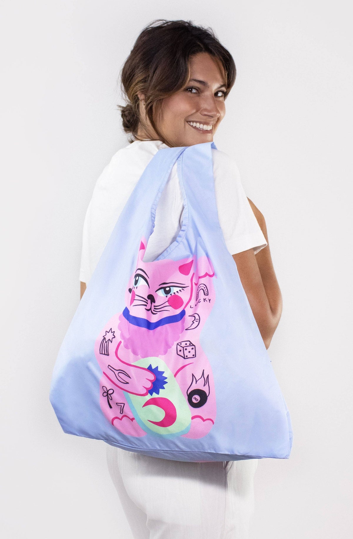 Amy Hastings | Lucky Cat Medium Reusable Bag