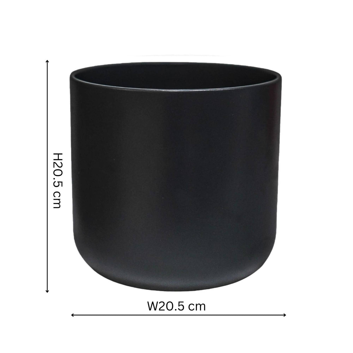 Lisbon Ceramic Indoor Planter H20.5cm D20.5cm: Anthracite
