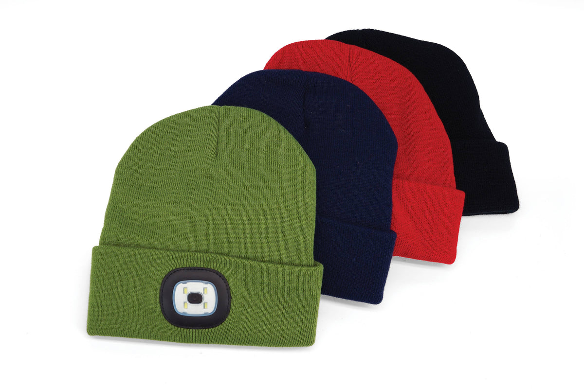 Night Scope Rechargeable LED Beanie Open Stock: Olive