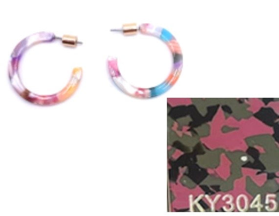 Padua Multi Resin Tiny Hoop Earring 3917-1
