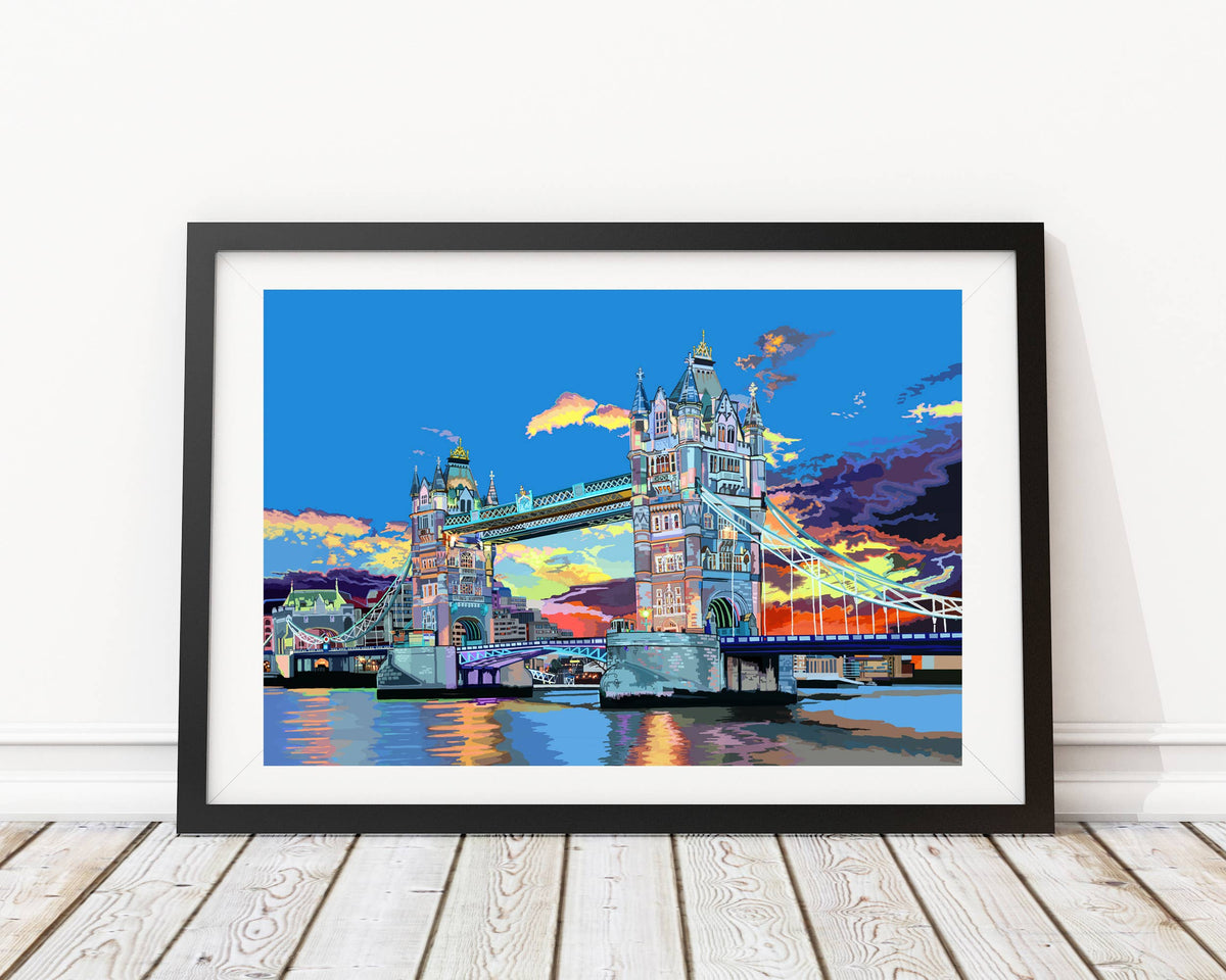 Tower Bridge From Potters Fields Park, London Art Print: A4