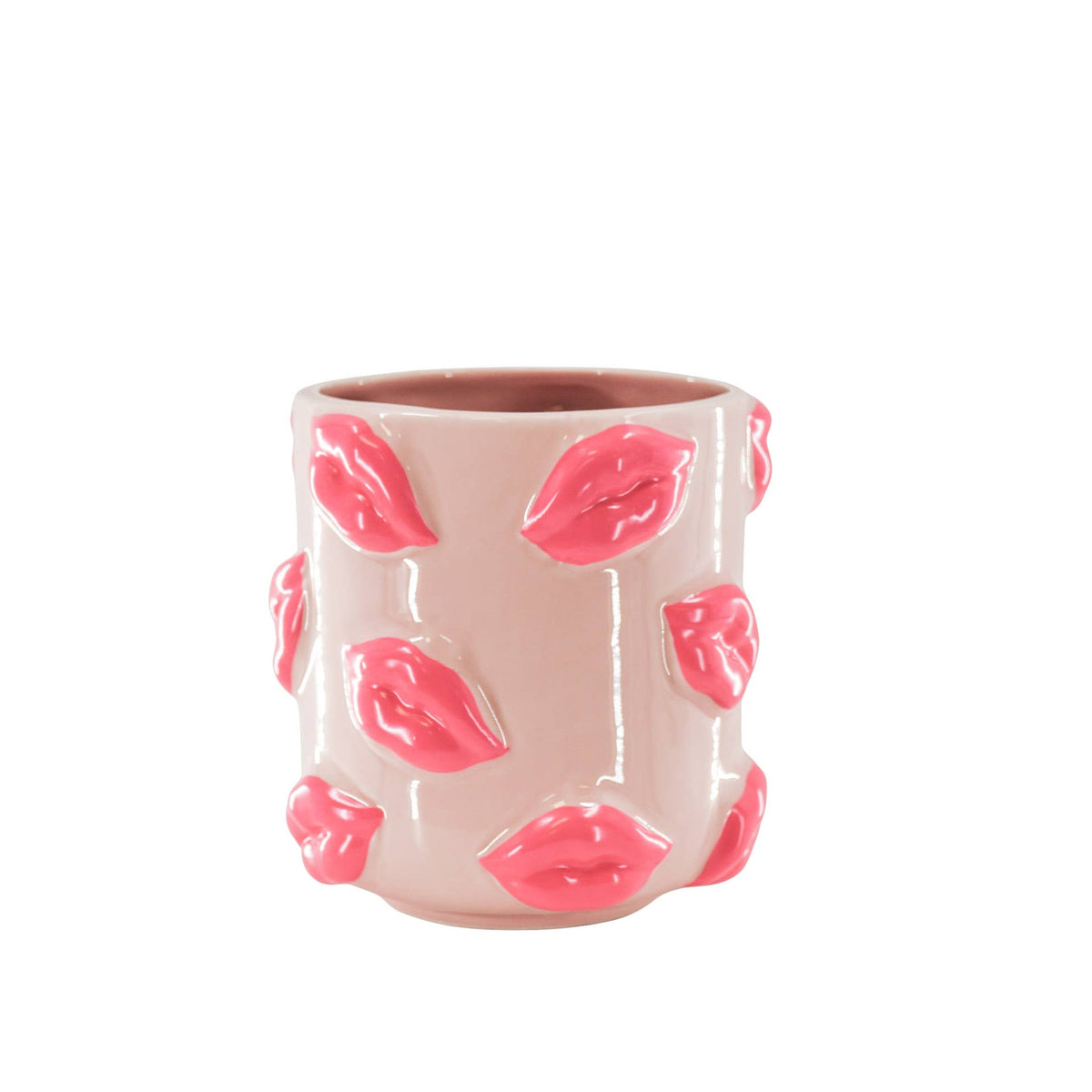 Plant Pot /Vase Lips - Ceramics -Light Pink/Neon Pink-17,5cm