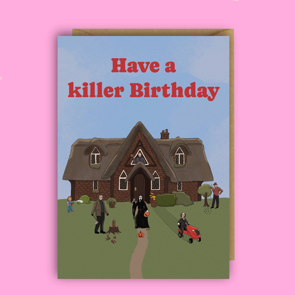 Horror Birthday Card, Movies, Scream, Friday 13th, Halloween
