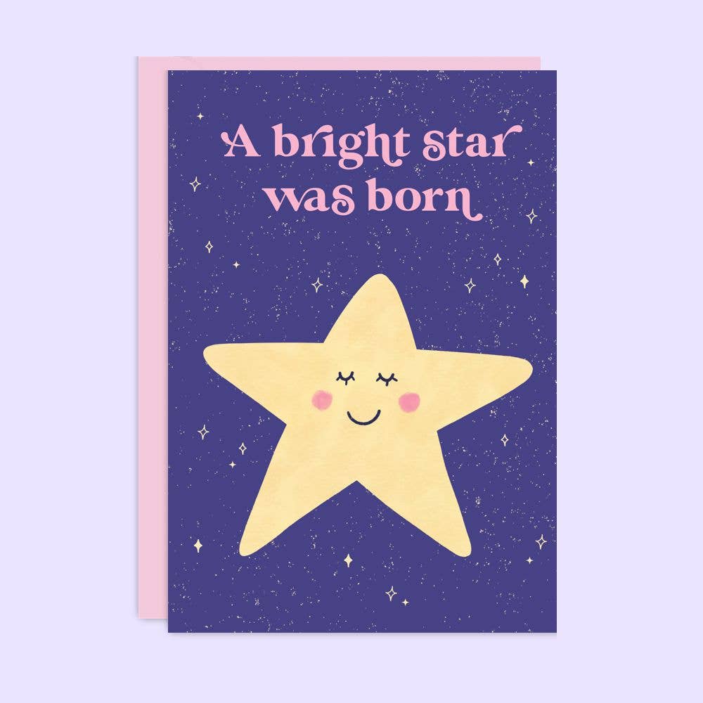 A Bright Star Was Born | New Baby Card | New Parent Card