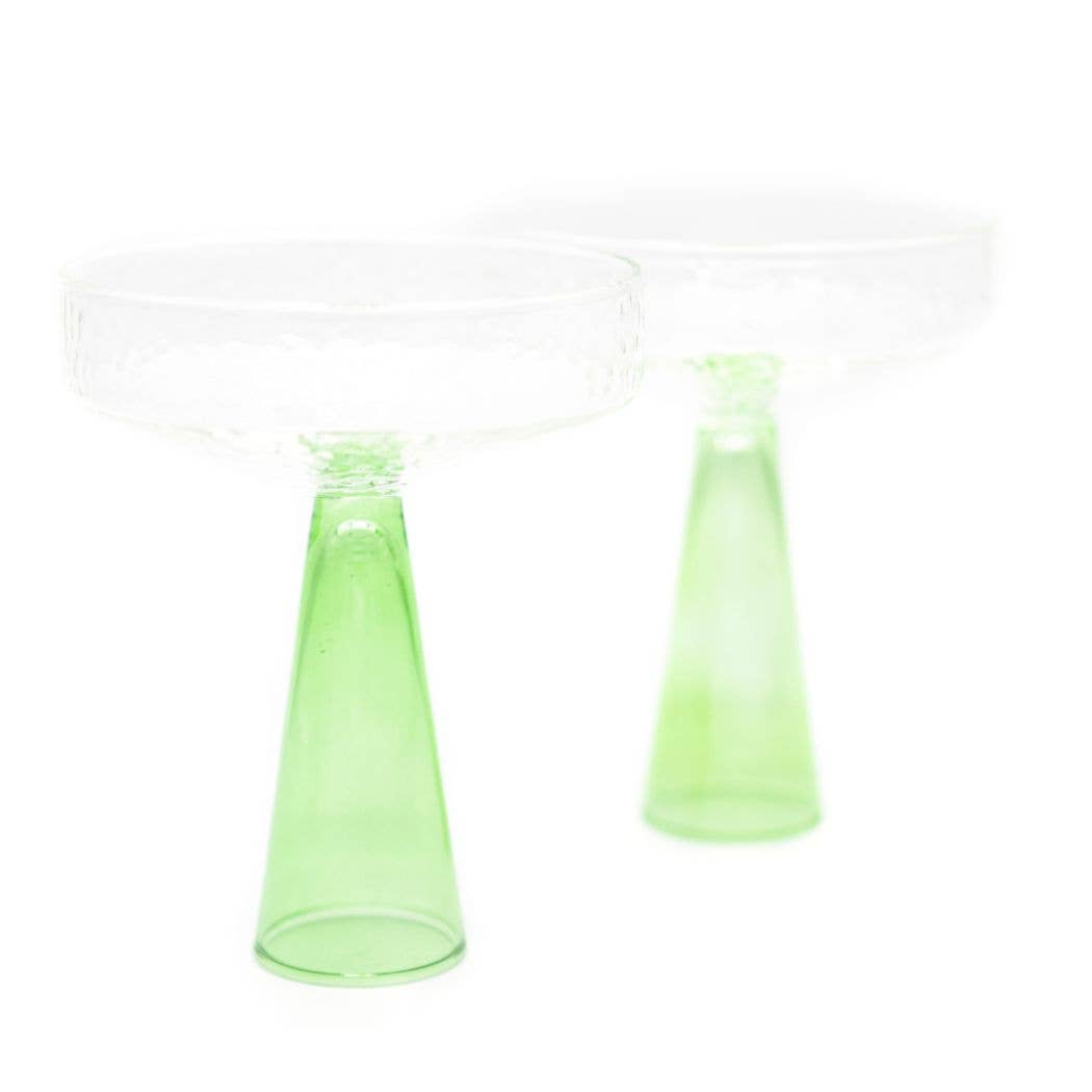 Coupe Claude, clear / green, set of 2