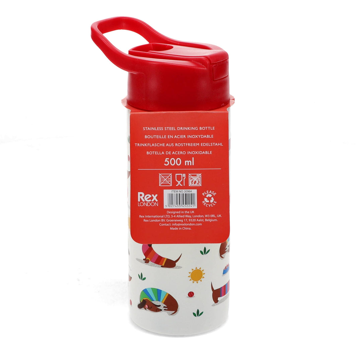 Stainless steel bottle with push button lid 500ml - Sunny Sa
