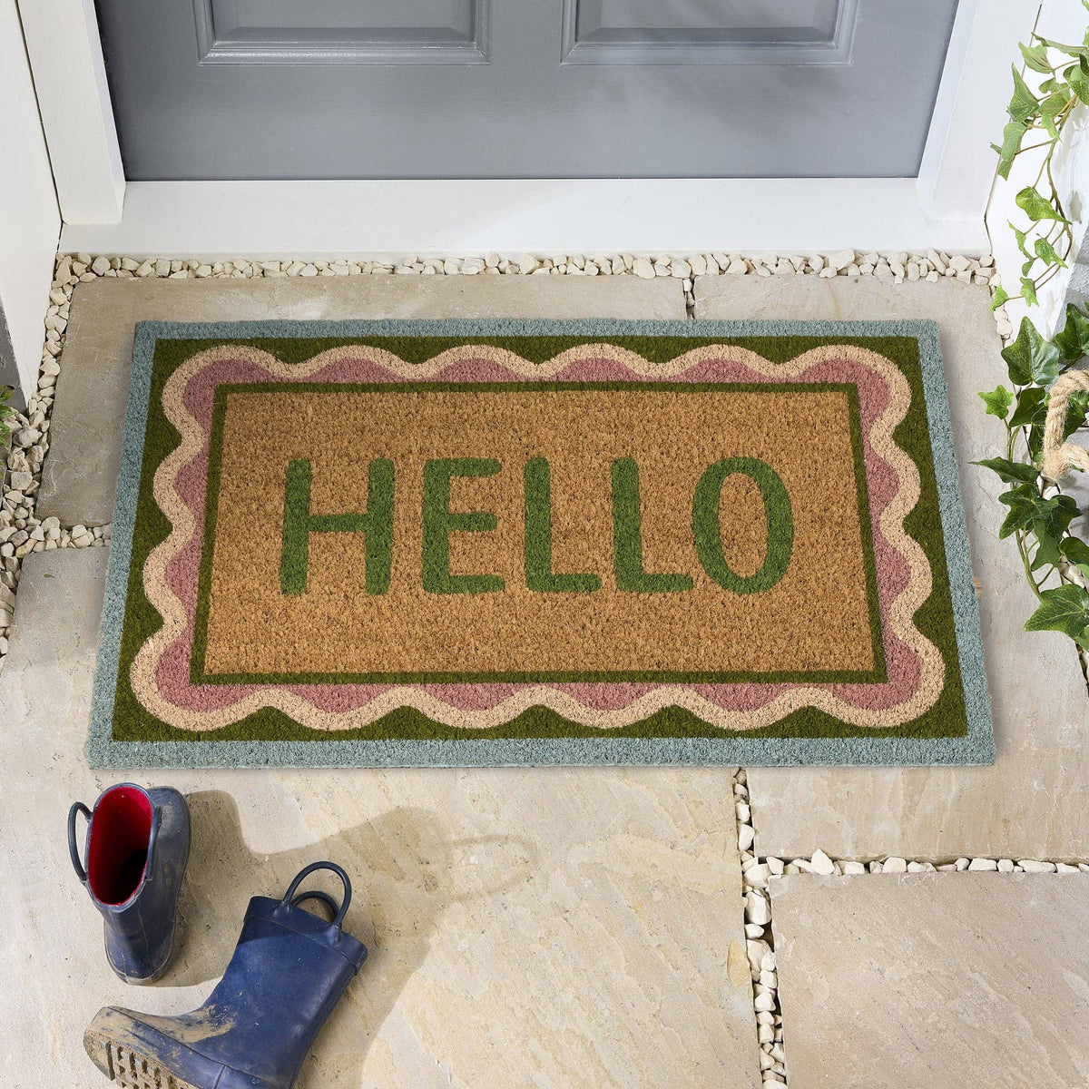 My Mat Printed Coir Hello Scallop: 45x75