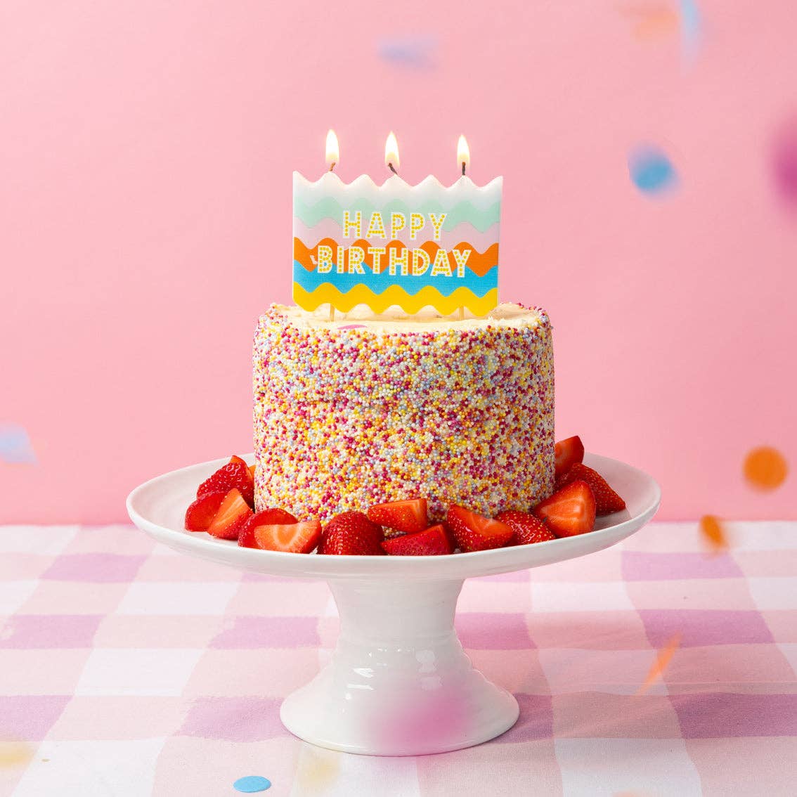 Colourful Wavy Block Birthday Candle | Birthday |