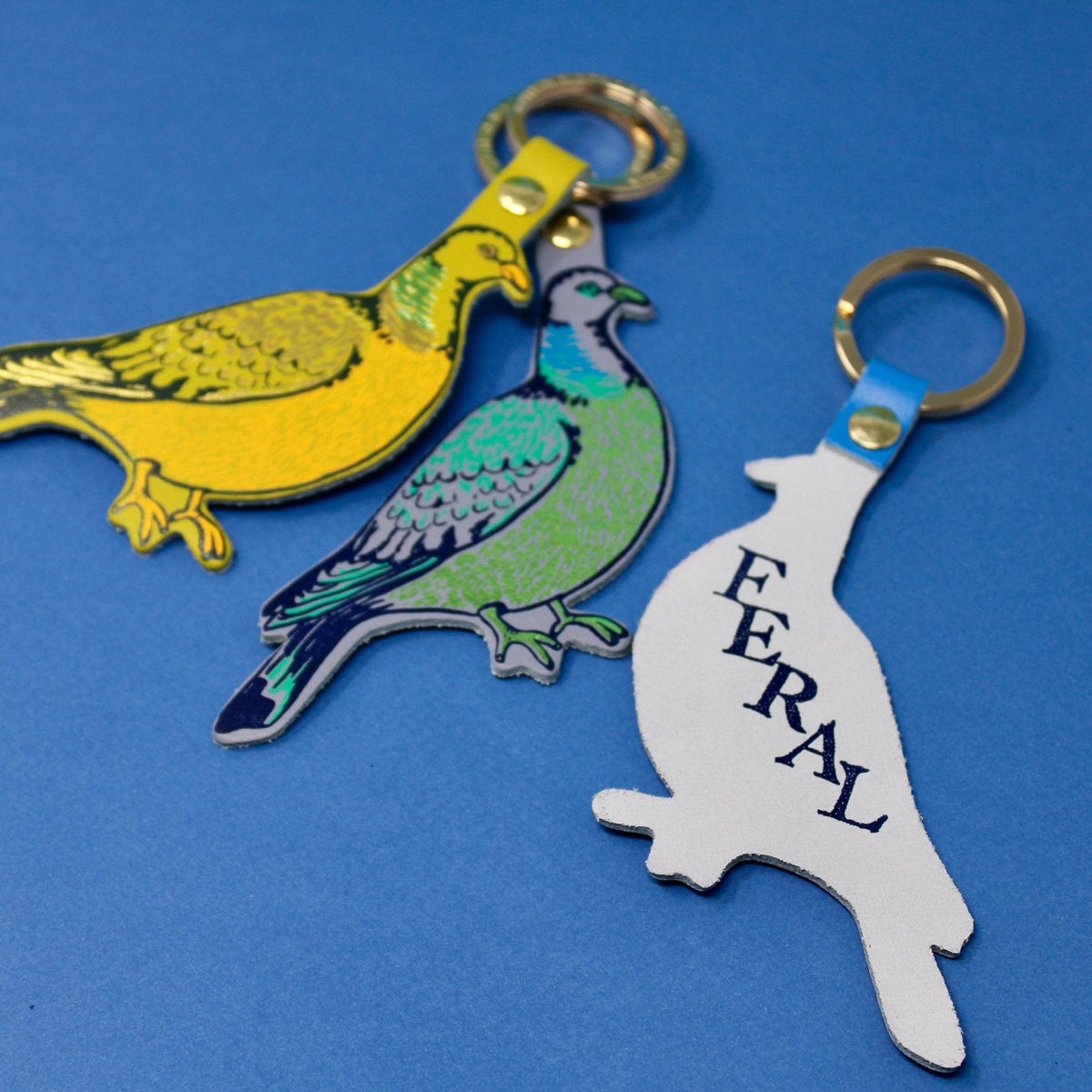 Feral Pigeon Key Fob: Lilac Grey
