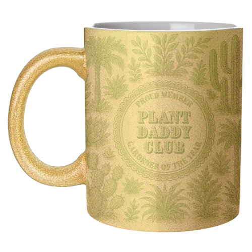 Mugs 'Plant Daddy Club - Gardener of the: Mug Colour Inner & Handle 11oz - Green