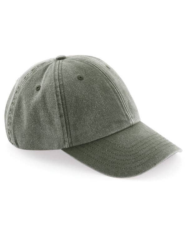Beechfield Low Profile Vintage Cap | Unisex | Heavy Washed Cotton | 19 Colours | One Size: Vintage Black / One Size